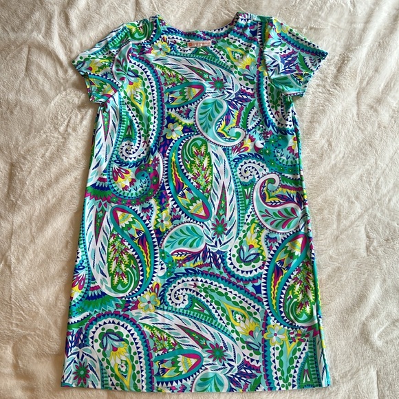 Jude Connally Dress•Womens M•Bright Paisley Megan Casual Stretch Shift Mini• EUC - Picture 7 of 7